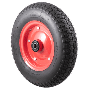 Pneumatic foam-filled 'puncture proof' tyre, steel- centred split rim, twin precision ball bearing, 400x8 wheel, load rating 120 kg