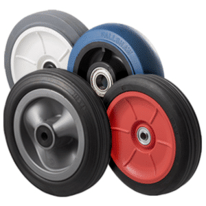 M Series stainless steel specialised castor, 75mm polyurethane on nylon wheel, plain bearing, Bluestone thread guard, 200 kg load