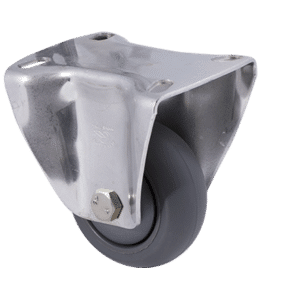 M Series stainless steel specialised castor, 75mm polyurethane on nylon wheel, precision bearing, Bluestone thread guard, 200 kg load