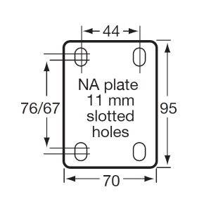 M Series castor, 100mm polyurethane on nylon wheel, swivel North American (NA) plate, total brake, grey seal & pedal, Chicago screw axle, Bluestone thread guard, 200 kg load