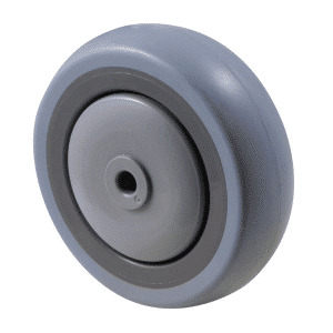 M Series, energy absorbent, 100mm x 40mm grey rubber (tall profile), precision bearing, 8mm ID (inside diameter), 100 kg load rating