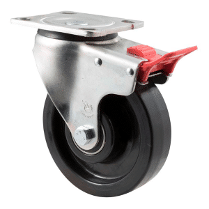 O Series castor, 150mm black nylon wheel, precision bearing, North American (NA) swivel plate, 600 kg load rating.