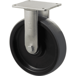 H Series castor, 200x40mm polyurethane wheel, precision bearing, 600 kg load rating, fixed North American (NA) plate.