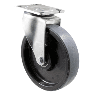 O Series castor, 200x40mm polyurethane wheel, precision bearing, 600 kg load rating, North American (NA) swivel plate.