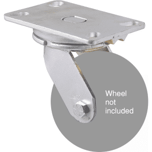 X Series swivel zinc plate castor fork for 125mm diameter wheel, heavy duty.