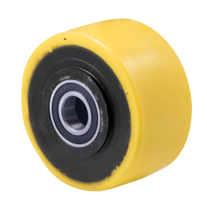 X Series, 102mm polyurethane tyre on cast iron wheel, heavy duty industrial, precision bearing, 50mm tread, 62mm hub, 12.7mm bore, 20mm no bush, 600 kg