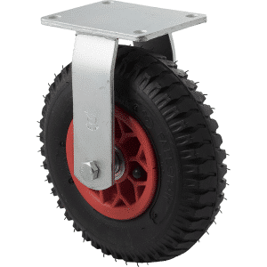 Y Series castor, 220x54mm pneumatic tyre, plastic rim, North American (NA) fixed zinc plate, 100 kg load rating.