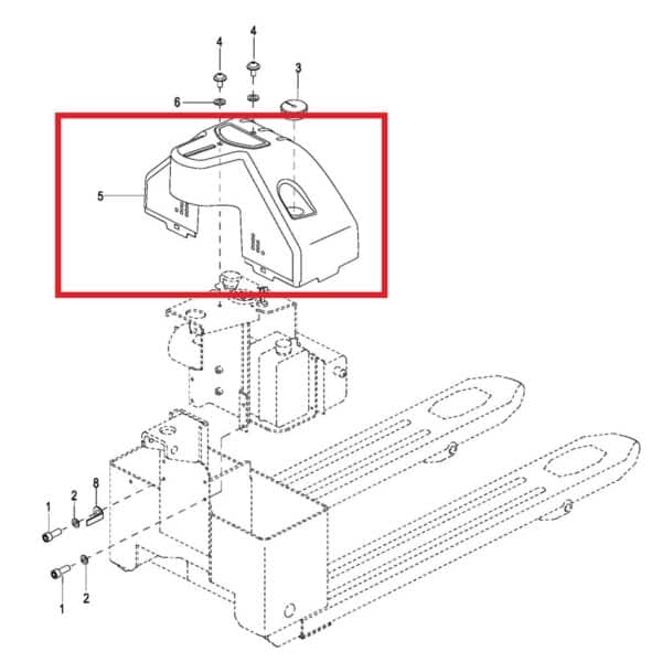 Cover For Electric Pallet Jacks- Part # (05) 1115-120001-00 - Image 3