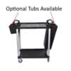 2 Tier Trolley- 150kg Capacity- L875xW410xH980mm (Optional Side Tubs Available) - Image 4