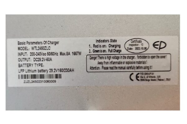 Lithium Battery Charger 29.2V/50Ah- REMA160A Plug - Image 2