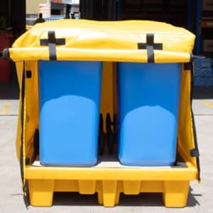 2 Drum Spill Pallet Cover 400gsm Yellow PVC (1.2mL x 0.6mW x 1mH)