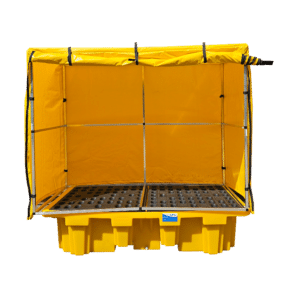 2 Drum Spill Pallet Frame and Cover 400gsm Yellow PVC