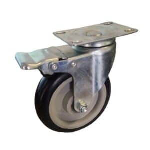 Poly Castor Wheel – Swivel Type with Brake (Dia 125mm x Width 33mm)