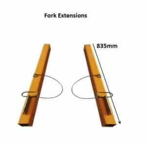 Fork Extensions for LGA Aerial Winch Lifters (71–142cm Adjustable)