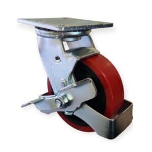 Poly Swivel Castor with Brake & Wheel Guard for Scissor Lift Tables