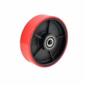 Poly Pallet Jack Wheel x1- Low Profile Rear Steering Wheel with Bearings- Dia160xW50mm