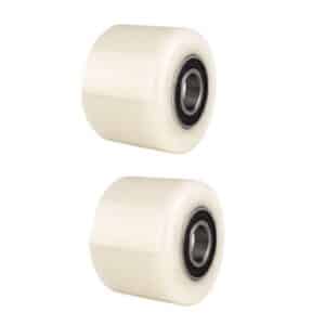 Nylon Pallet Jack Wheels x2- Front Roller Load Wheels with Bearings- Dia80xW60mm