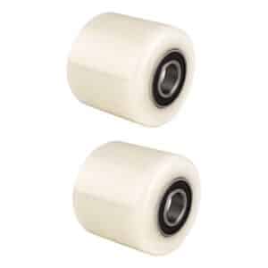 Nylon Pallet Jack Wheels x2- Front Roller Load Wheels with Bearings- Dia80xW70mm