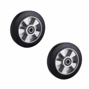 Rubber Pallet Jack Wheels x2- Rear Steering Wheels with Bearings- Dia180xW50mm
