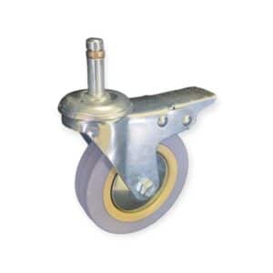 Stem Castor Rubber Wheel – Swivel Type with Brake (Dia 100mm x Width 27mm)
