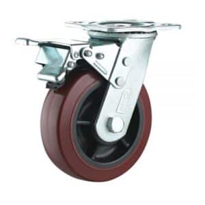 200mm Poly Swivel Castor Wheel with Brake – 430kg Capacity
